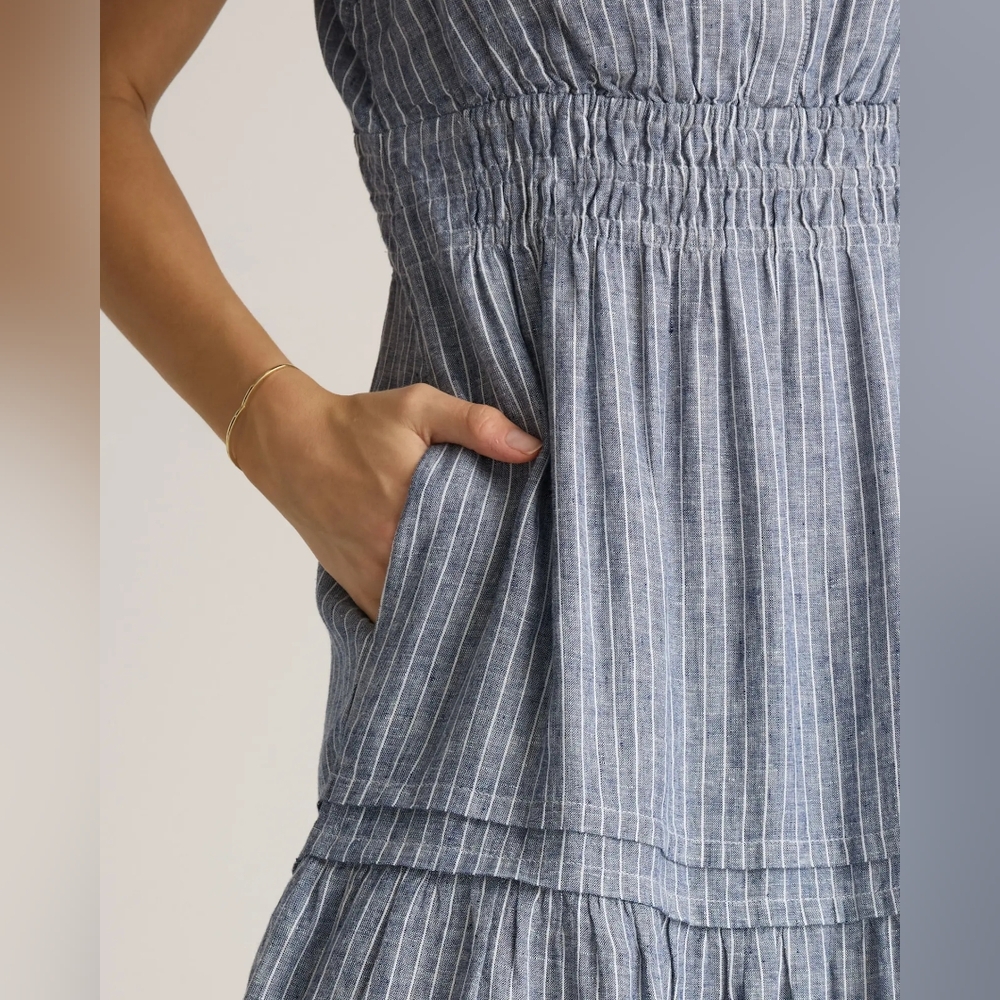 Quince Blue Striped Maxi Dress - Picture 6 of 15